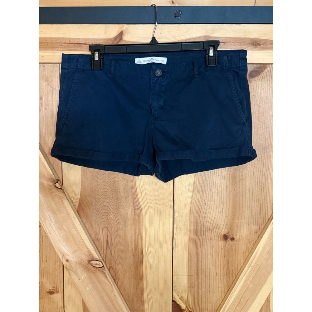 VTG Y2K A&F Low Rise Cuffed Fishermen Chino Shorts Embroidered White Moose Indie